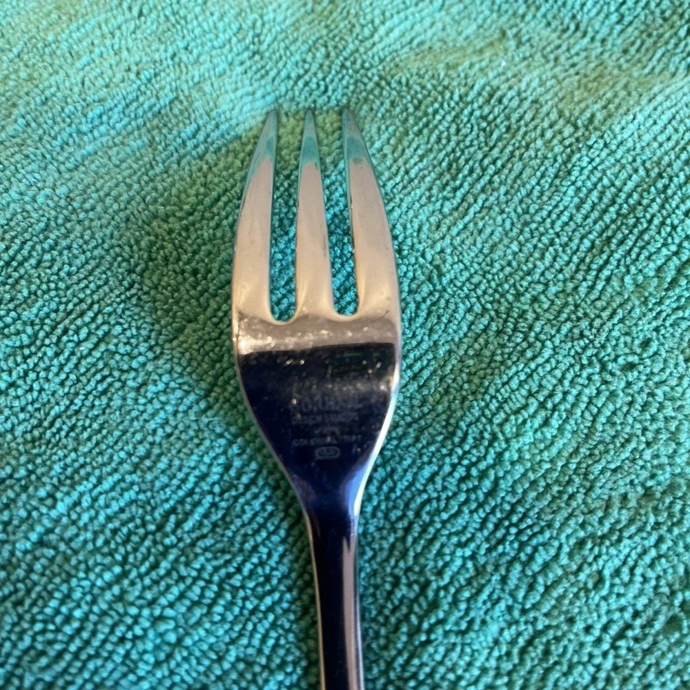 Gorham Colonial Tipt Stainless Steel 3 Tine Dinner Fork Glossy Finish 8 1/8